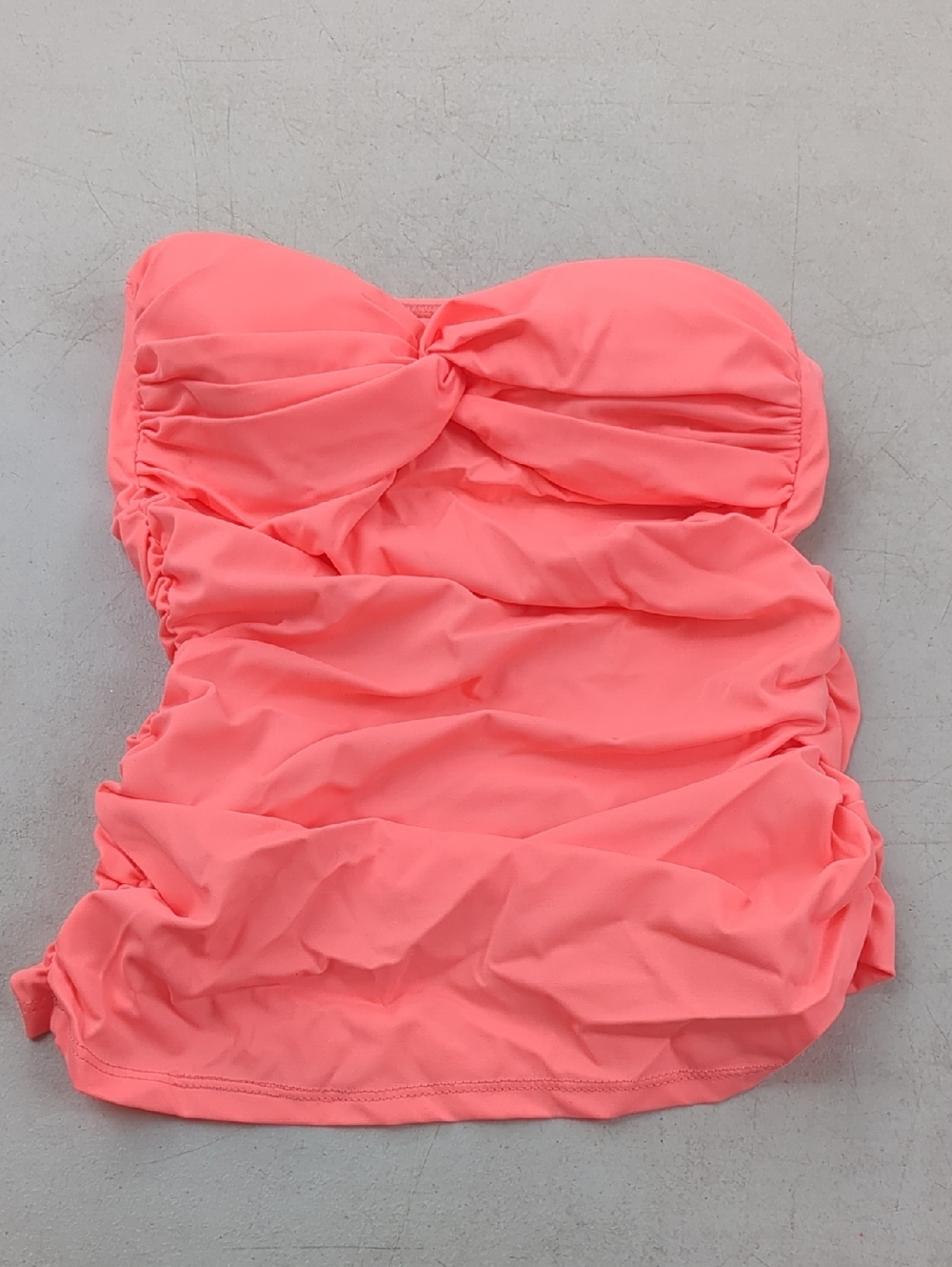 Nicolita Coral Pink Strapless Ruched Tankini Top
